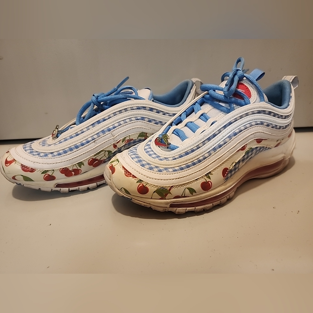 Nike Air Max 97 SE CW5806-100  Picnic Cherry Size 7 OG Shoes White Light Blue